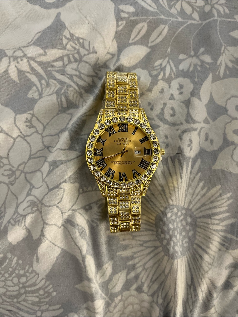 Gold Iced Out Diamond Mens Bustdown Watch Sapphire Glass Stainless Steel Shine ✨ - Picture 3 of 6